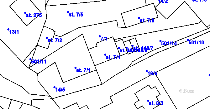 Parcela st. 7/4 v KÚ Srbsko u Karlštejna, Katastrální mapa