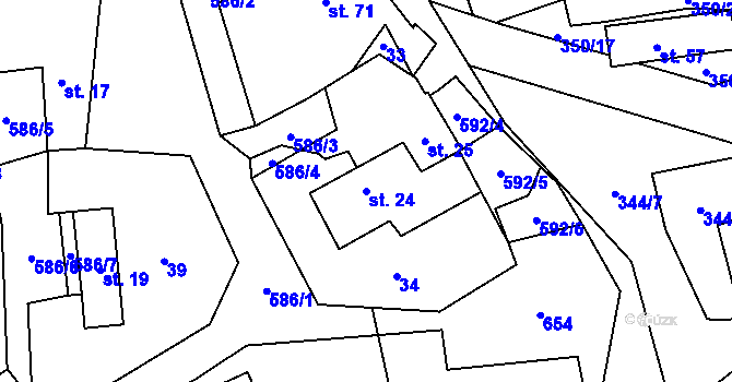 Parcela st. 24 v KÚ Srbsko u Karlštejna, Katastrální mapa