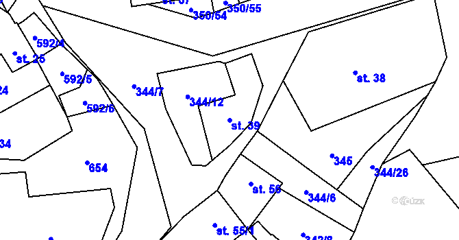Parcela st. 39 v KÚ Srbsko u Karlštejna, Katastrální mapa