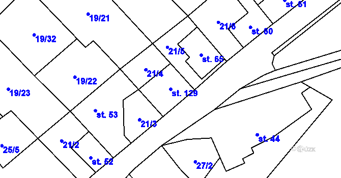 Parcela st. 129 v KÚ Srbsko u Karlštejna, Katastrální mapa