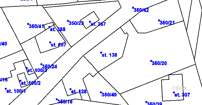 Parcela st. 138 v KÚ Srbsko u Karlštejna, Katastrální mapa