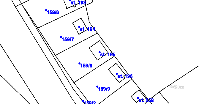 Parcela st. 195 v KÚ Srbsko u Karlštejna, Katastrální mapa