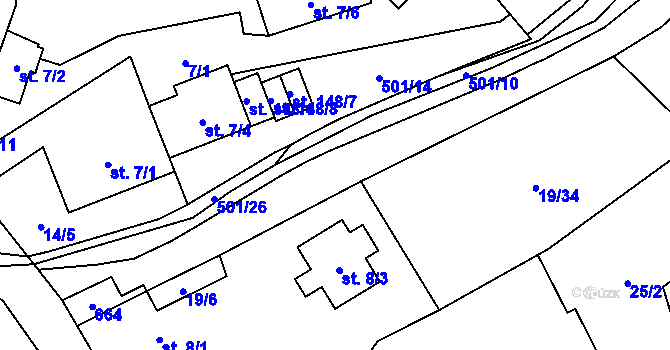 Parcela st. 19/6 v KÚ Srbsko u Karlštejna, Katastrální mapa