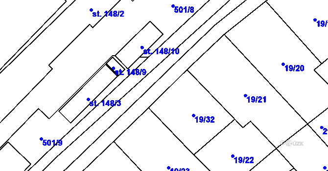 Parcela st. 19/31 v KÚ Srbsko u Karlštejna, Katastrální mapa