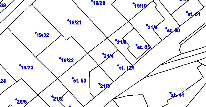 Parcela st. 21/4 v KÚ Srbsko u Karlštejna, Katastrální mapa