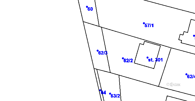 Parcela st. 62/3 v KÚ Srbsko u Karlštejna, Katastrální mapa