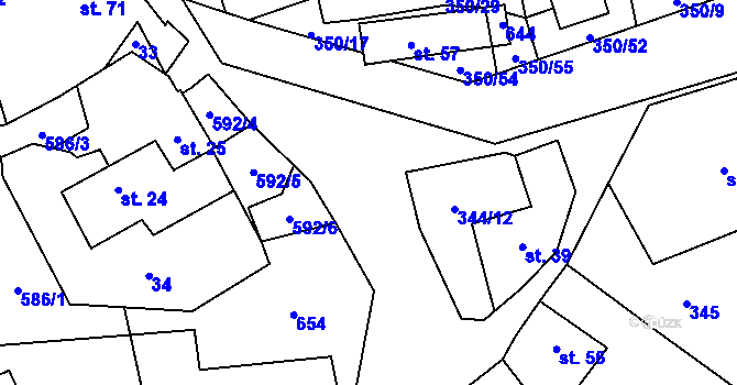 Parcela st. 344/7 v KÚ Srbsko u Karlštejna, Katastrální mapa