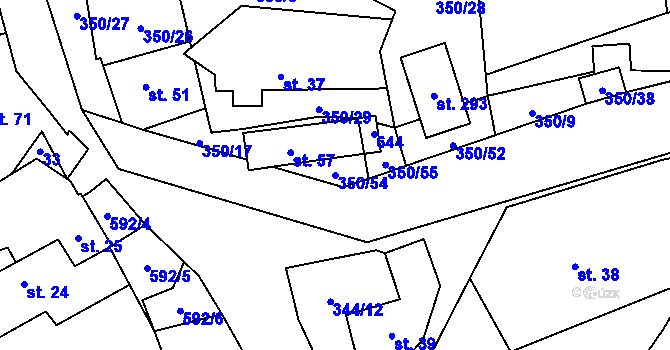 Parcela st. 350/54 v KÚ Srbsko u Karlštejna, Katastrální mapa