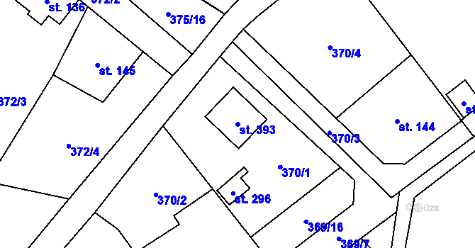 Parcela st. 393 v KÚ Srbsko u Karlštejna, Katastrální mapa