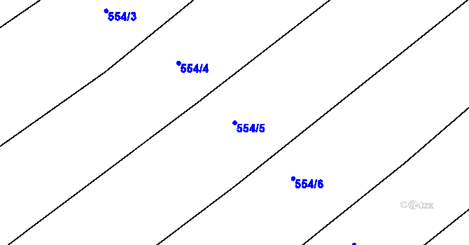 Parcela st. 554/5 v KÚ Srby u Tuchlovic, Katastrální mapa