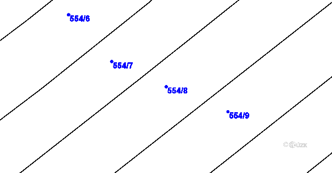Parcela st. 554/8 v KÚ Srby u Tuchlovic, Katastrální mapa