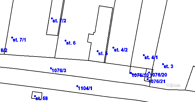 Parcela st. 5 v KÚ Polžice u Horšovského Týna, Katastrální mapa