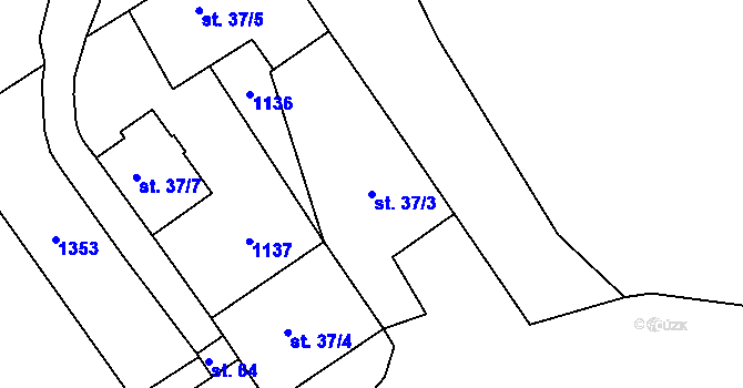 Parcela st. 37/3 v KÚ Polžice u Horšovského Týna, Katastrální mapa