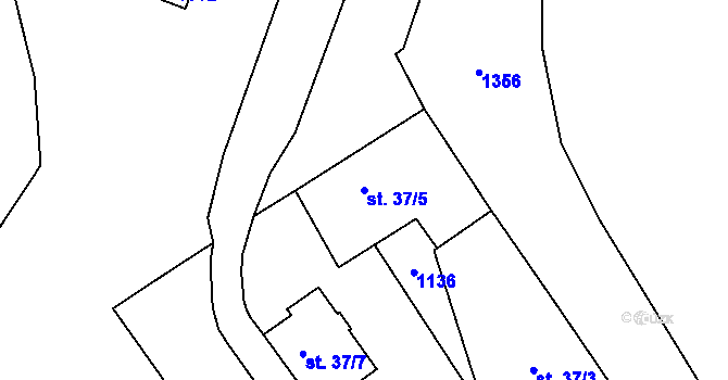 Parcela st. 37/5 v KÚ Polžice u Horšovského Týna, Katastrální mapa