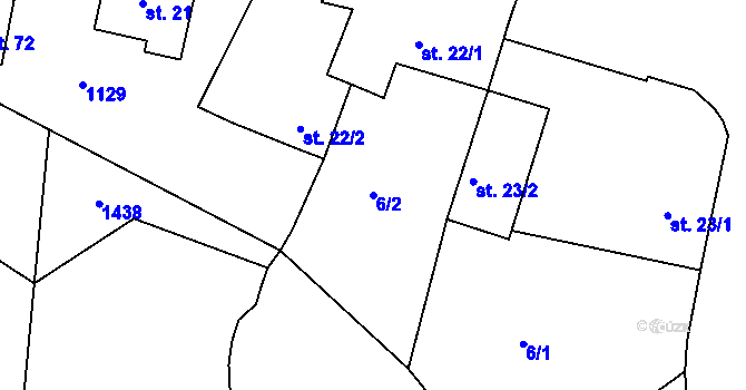 Parcela st. 6/2 v KÚ Polžice u Horšovského Týna, Katastrální mapa