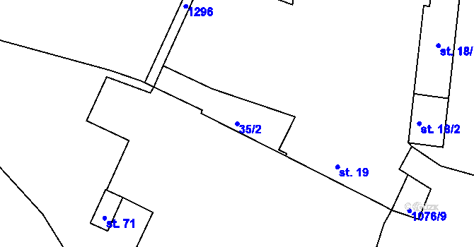 Parcela st. 35/2 v KÚ Polžice u Horšovského Týna, Katastrální mapa