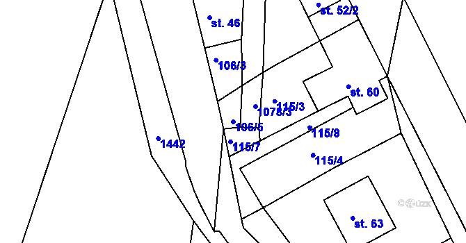 Parcela st. 106/5 v KÚ Polžice u Horšovského Týna, Katastrální mapa
