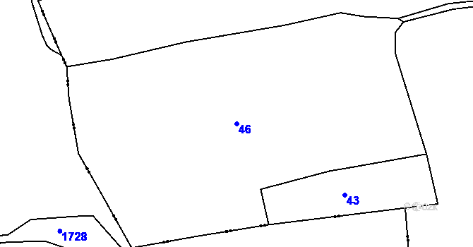 Parcela st. 46 v KÚ Roudná u Horšovského Týna, Katastrální mapa