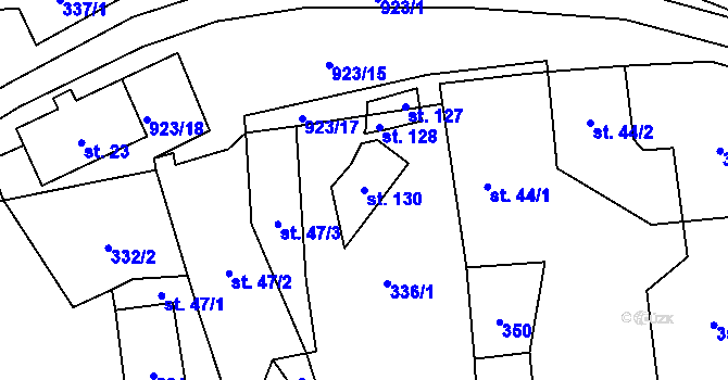 Parcela st. 130 v KÚ Srdov, Katastrální mapa