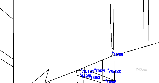 Parcela st. 21 v KÚ Pohránov, Katastrální mapa