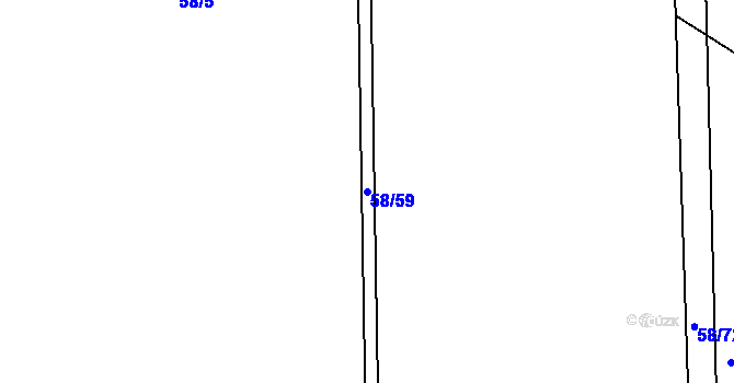 Parcela st. 58/59 v KÚ Pohránov, Katastrální mapa