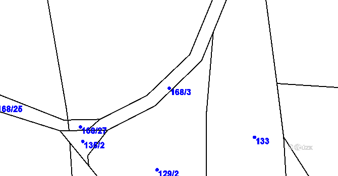 Parcela st. 168/3 v KÚ Pohránov, Katastrální mapa