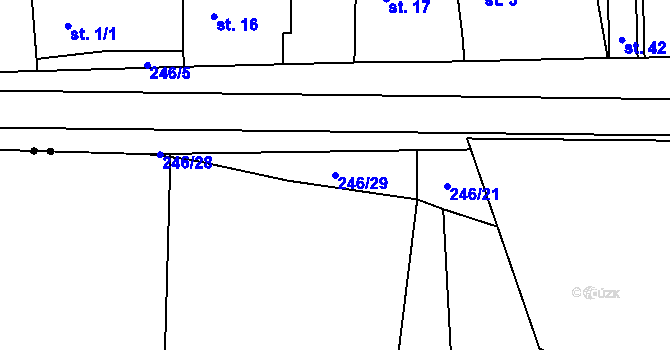 Parcela st. 246/29 v KÚ Pohránov, Katastrální mapa