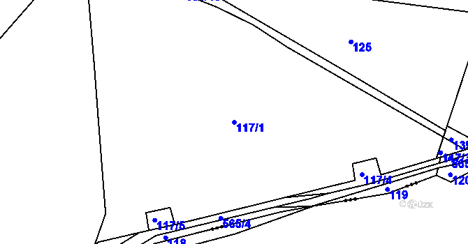 Parcela st. 117/1 v KÚ Srch, Katastrální mapa