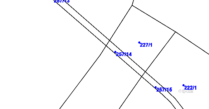 Parcela st. 227/2 v KÚ Srch, Katastrální mapa