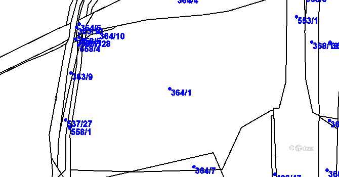 Parcela st. 364/1 v KÚ Srch, Katastrální mapa