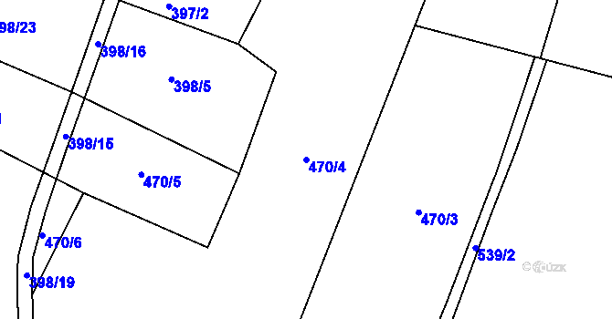 Parcela st. 470/4 v KÚ Srch, Katastrální mapa
