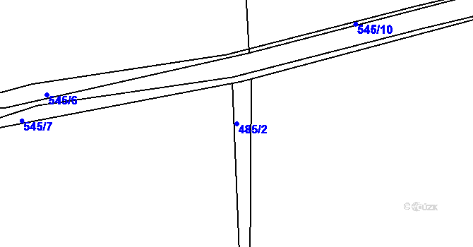 Parcela st. 485/2 v KÚ Srch, Katastrální mapa