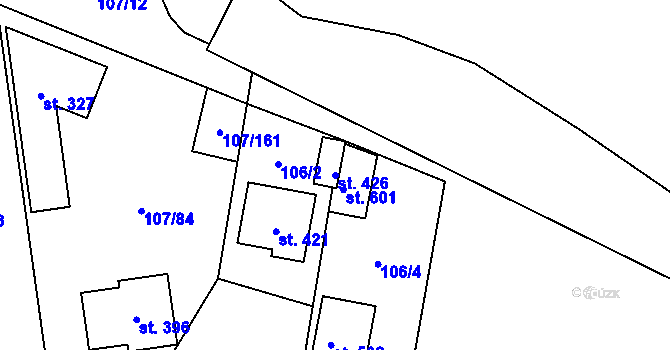 Parcela st. 426 v KÚ Srch, Katastrální mapa