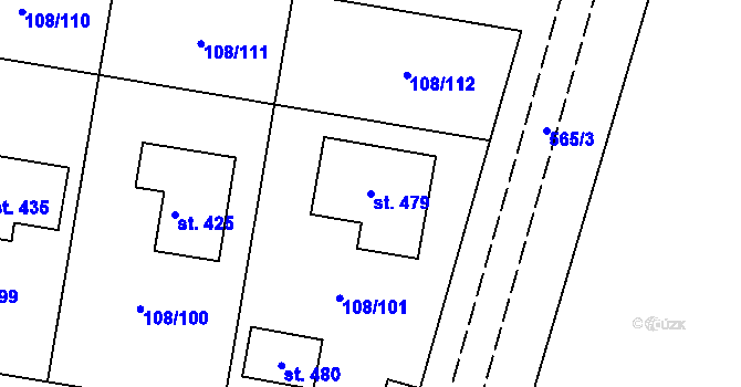 Parcela st. 479 v KÚ Srch, Katastrální mapa