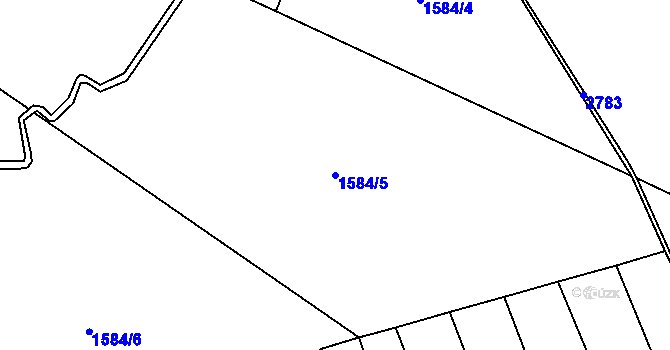 Parcela st. 1584/5 v KÚ Srní I, Katastrální mapa