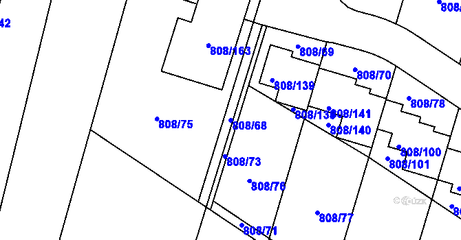 Parcela st. 808/68 v KÚ Srubec, Katastrální mapa