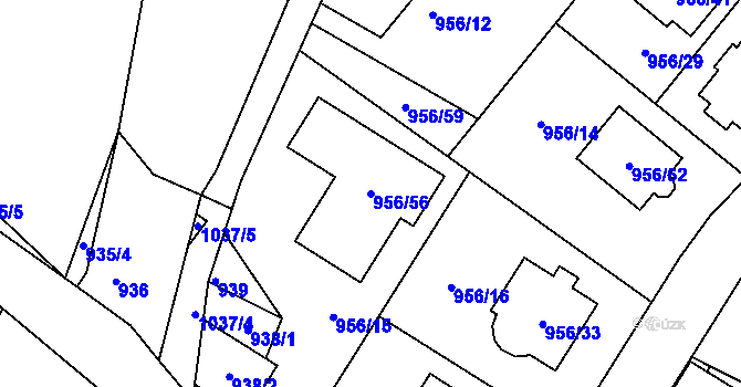 Parcela st. 956/56 v KÚ Srubec, Katastrální mapa