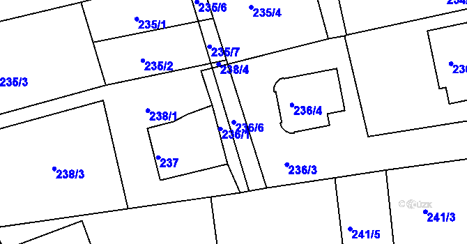 Parcela st. 236/6 v KÚ Srubec, Katastrální mapa