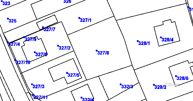 Parcela st. 327/8 v KÚ Srubec, Katastrální mapa