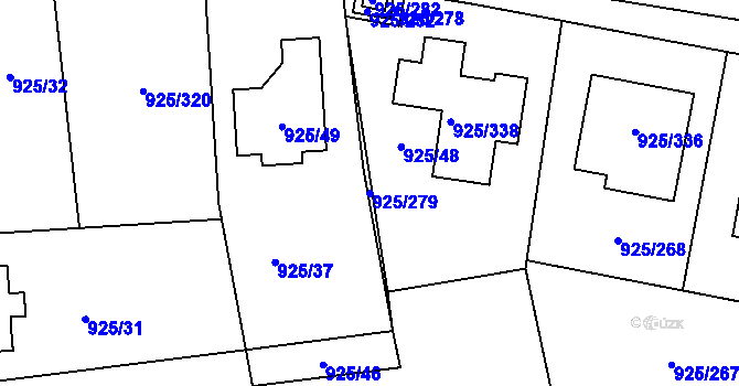 Parcela st. 925/279 v KÚ Srubec, Katastrální mapa