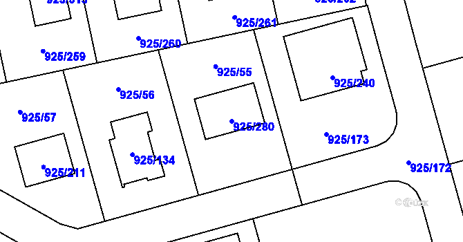 Parcela st. 925/280 v KÚ Srubec, Katastrální mapa