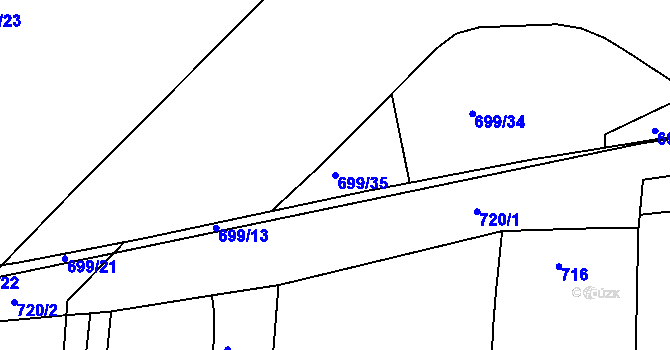 Parcela st. 699/35 v KÚ Srubec, Katastrální mapa