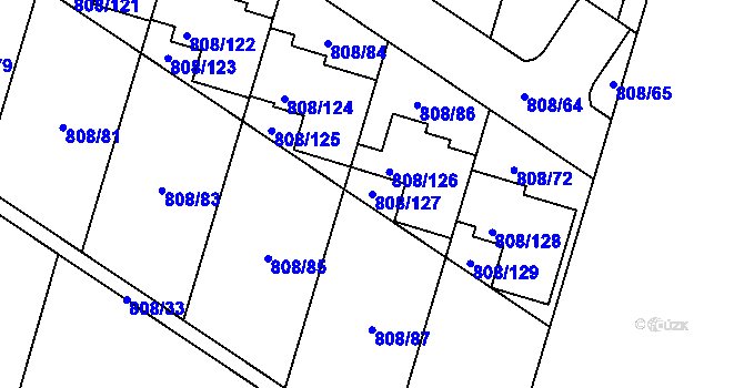 Parcela st. 808/127 v KÚ Srubec, Katastrální mapa