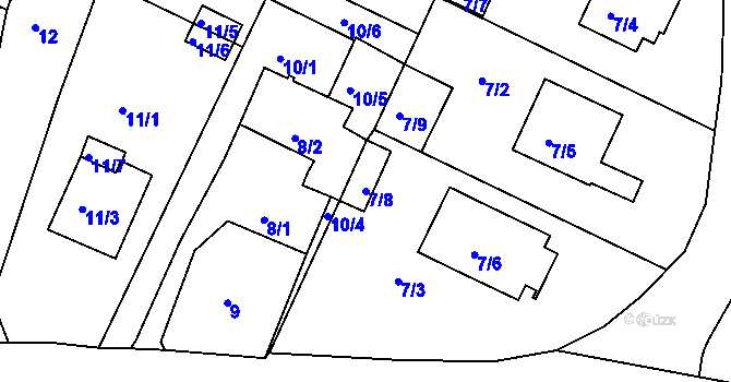 Parcela st. 7/8 v KÚ Srubec, Katastrální mapa