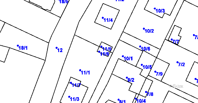 Parcela st. 11/6 v KÚ Srubec, Katastrální mapa