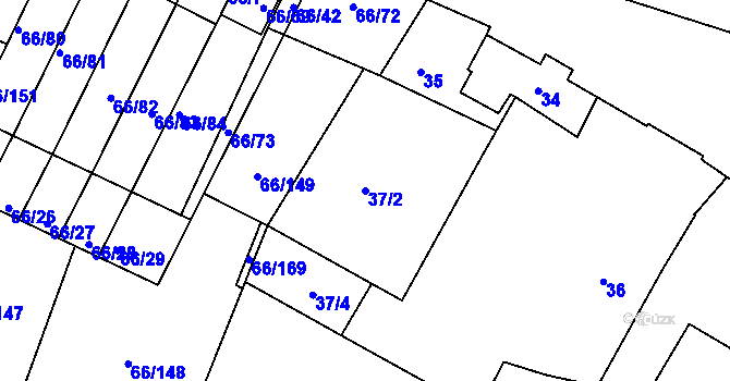 Parcela st. 37/2 v KÚ Srubec, Katastrální mapa