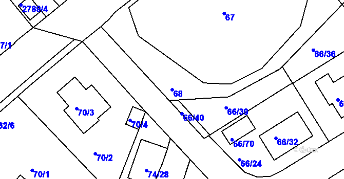 Parcela st. 68 v KÚ Srubec, Katastrální mapa