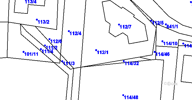 Parcela st. 112/1 v KÚ Srubec, Katastrální mapa