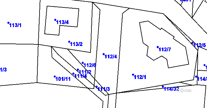 Parcela st. 112/4 v KÚ Srubec, Katastrální mapa