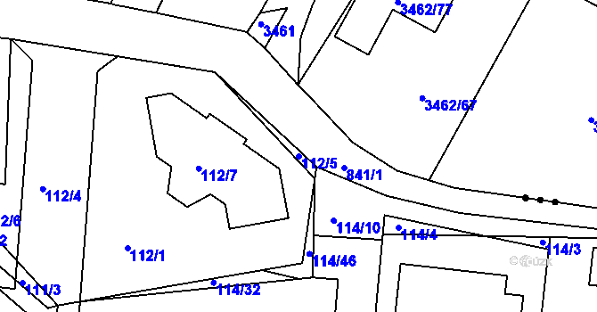 Parcela st. 112/5 v KÚ Srubec, Katastrální mapa